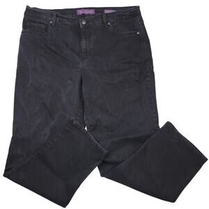 Gloria Vanderbilt Amanda E Pasly Black Jeans 18W Short Embroidery Rhinestones